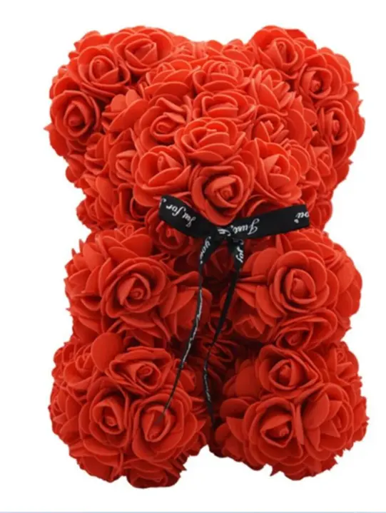 Oso De Rosas Teddy Regalo Para Mamá Novia Cumpleaños Aniversario Valentines Day Mujer Juguete De Muñeco Artificial De Flores Rojas - 1