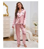 Conjunto De Pijamas Para Mujer Estilo Victoriano Con Bordado Camiseta De Manga Larga Y Pantalones Largos 2 Piezas Pijama De Dormir Loungewear De Poliéster Y Elástico - details 10