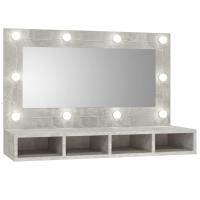 vidaXL Mueble con espejo y LED color 90x31,5x62 cm en color Roble ahumado/Madera antigua/Blanco brillante y más | almacenamiento funcional diseño moderno para baño dormitorio sala - details 4