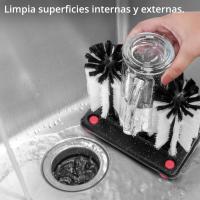 Cepillo para Fregar Cristal - Cepillo Botellas de 3 Cabezales con Base de Ventosa - Limpia Biberones, Botellas de Cristal - details 3
