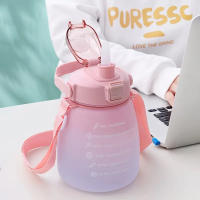Botella De Agua Deportiva De 1.3L Con Tapa De Pastilla Para Mujer Capacidad Grande Portátil Color Gradient Para Actividades Al Aire Libre - details 2