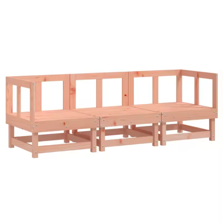 vidaXL Juego de muebles de jardín 3 pzas madera maciza de pino Pino natural, Pino blanco, Pino gris Conjunto Terraza Muebles Jardín Exterior Juego de Muebles de jardín Mueble Jardín Exterior Muebles de Salon Exterior - 1