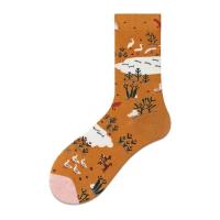Calcetines De Algodón Para Mujer Estilo Harajuku Con Diseño De Pintura Artística Divertida Kawaii Paisaje Girasol Y Dinosaurio Regalo De Navidad - details 21