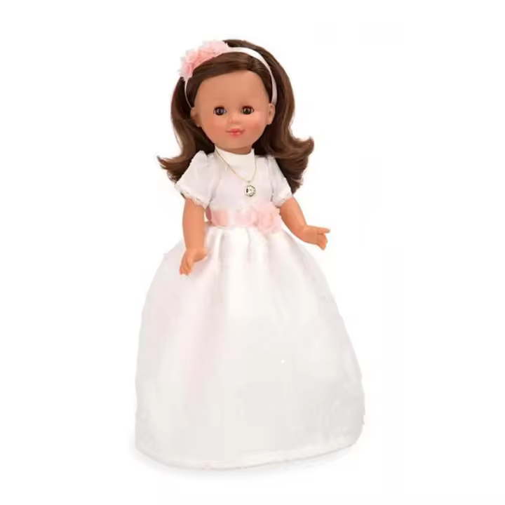 Muñeca comunión morena con colgante y pasada de flores de Arias 65347 - 1