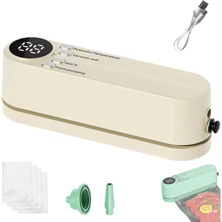 Selladora al vacío Easyous, miniselladora inalámbrica Easyous, portátil inalámbrica Easyous, selladora de alimentos 3 en 1 inalámbrica y recargable para sous vide - 1