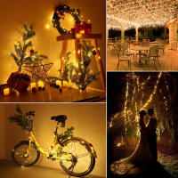 Cadena De Luces LED 8 Modos Control Remoto Batería Cuero Decoración De Navidad Fiesta Hogar 2/5/10M Longitud Ajustable - details 5