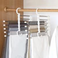1PC Roerje Percha Para Pantalones Plegable Y Telescópica Multi-capas Organizador De Ropa Para Armario Clip Mágico Para Pantalones - details 4