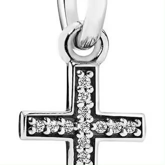 Colgante de cruz brillante Pandora - Compatible con ME/Moments - Charm de plata de ley con circonita cúbica，Incluye Caja Original - 1