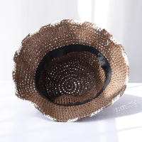 Sombrero De Paja Tejido En Crochet Sombrero De Barril Para Mujer Protección UV Sombreros De Playa Plegables Verano Con Visera - details 4