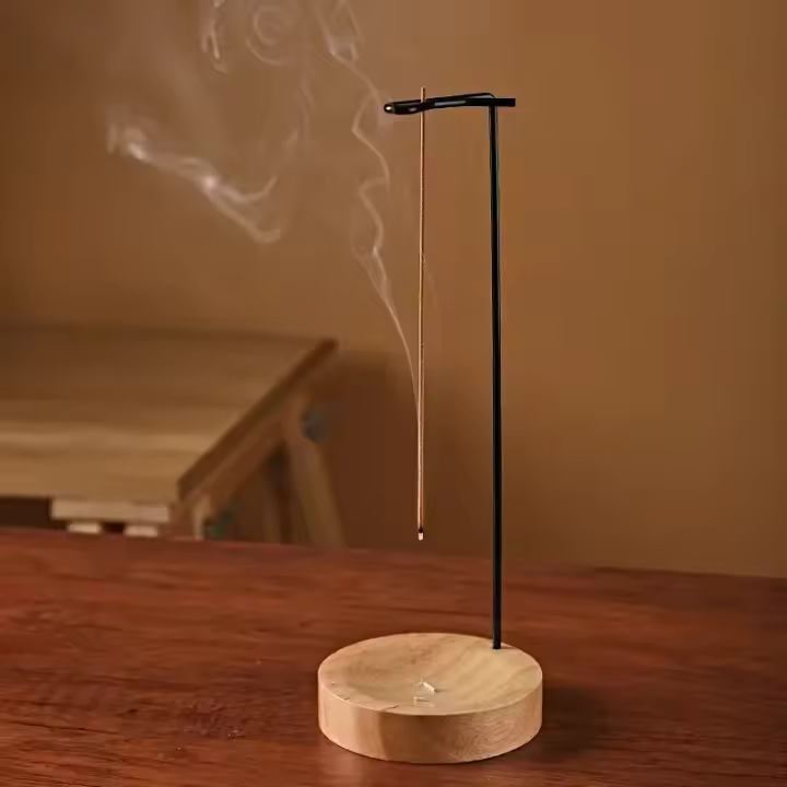 Soporte Para Incienso Inverso De Madera Ovalado Decoración Para Hogar Y Yoga Eliminador De Olores Y Humedad - 1