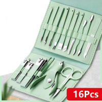 Kit De Manicura Y Pedicura Profesional 16 Piezas Herramientas De Cortador De Uñas Con Bolsa De Viaje Plegable Verde Alta Calidad - details 7