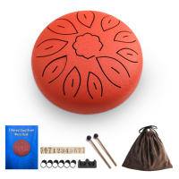 Bendir De Lengüeta De Acero De 6 Pulgadas Con 11 Notas Handpan Drum En Clave C Mallet Y Picks Para Meditación Yoga Instrumento Musical De Percusión - details 6