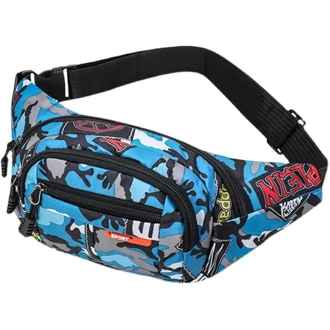 Riñonera de camuflaje, riñonera de tela de Nailon para hombre y niños, para correr, senderismo, Viajes, - 1