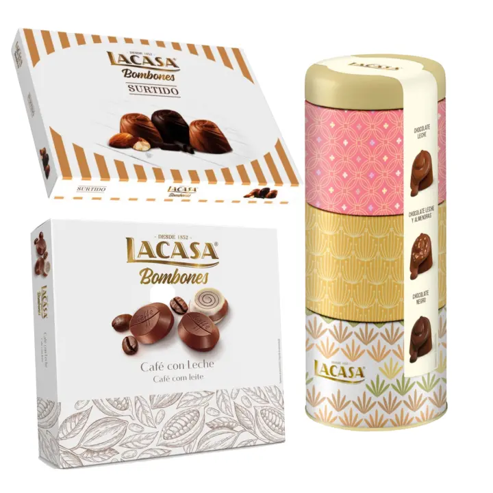 Pack Lacasa bombones surtido lata 180 G & bombones surtido 95 G & bombones café con leche 200 g - 1