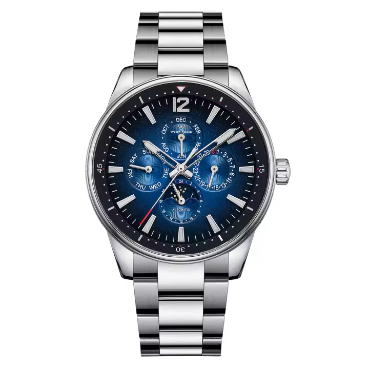 Reloj Mecánico Automático WM Watch Welly Merck Para Hombre Multi-función Resistente Al Agua Con Crowns Ocultas Cristal De Zafiro WM160 - 1
