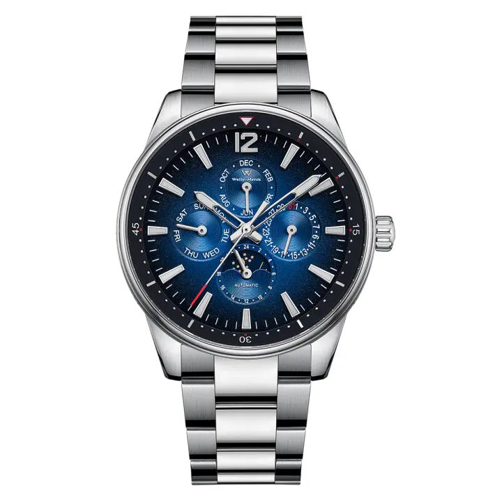 Reloj Mecánico Automático WM Watch Welly Merck Para Hombre Multi-función Resistente Al Agua Con Crowns Ocultas Cristal De Zafiro WM160 - 1