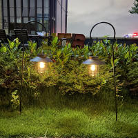Lámpara De Camping Retro Solar Impermeable Iluminación Nocturna Vintage Portátil Para Exterior Colgante En Tienda Luz LED Para Jardín - details 1
