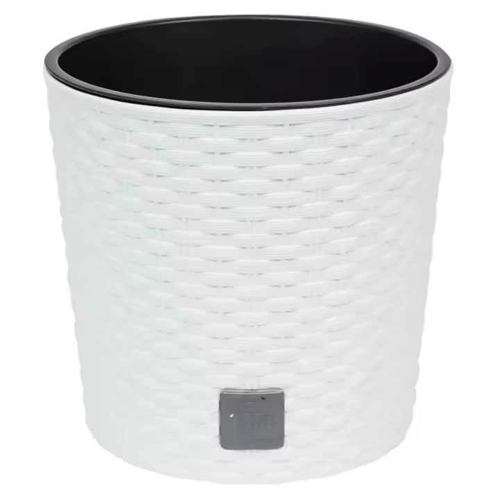 Maceta Prosperplast Rato Round 250L Blanco con Acabado Similar Rattan - 1