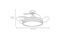 MIMAX LIGHTING VENTILADOR DE TECHO CALIMA 3S NEGRO 90CM/40 CM aspas plegadas. VENTILADOR MÁS VENDIDO 2023/4. SUPER SILENCIOSO, MOTOR DC, ASPAS RETRACTILES, LUZ LED VARIABLE DE 2700K A 6500K (CALIDA, DÍA, FRÍA) FUNCION INVIERNO/VERANO OFICIAL GARANTIZADO - details 4