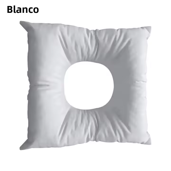 Almohada De Masaje Para La Cara Con Agujero Cuadrada Para Cuello Y Espalda Cojín De SPA Reutilizable Y Lavable De Algodón Suave 1PC - 1