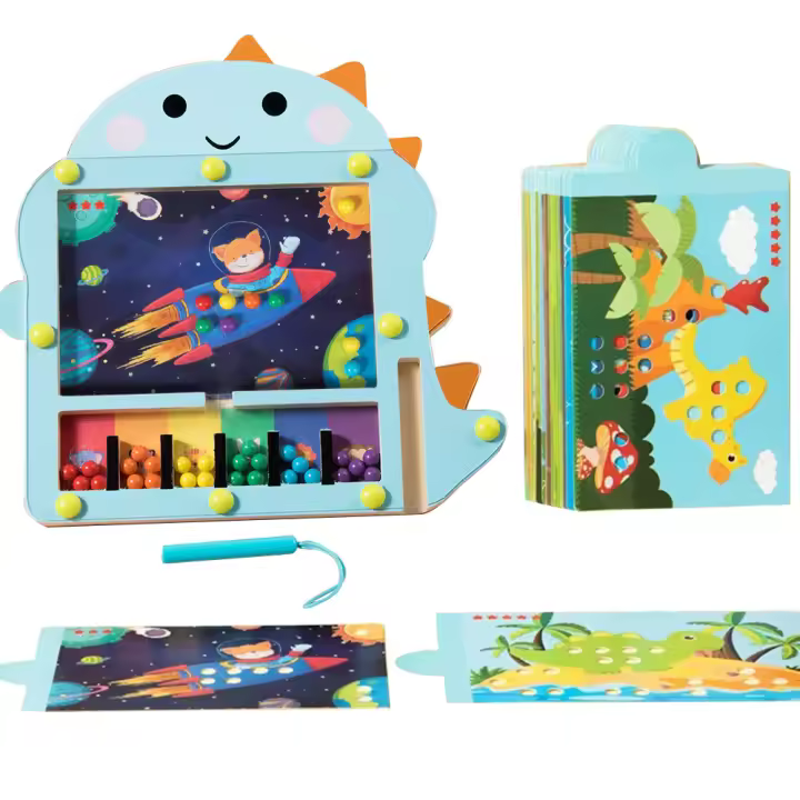 Juego Educativo De Madera Montessori Con Laberinto De Colores Y Bolas Magnéticas Tablero De Dibujo Actividades De Aprendizaje Temprano Para Niños De 3-6 Años - 1