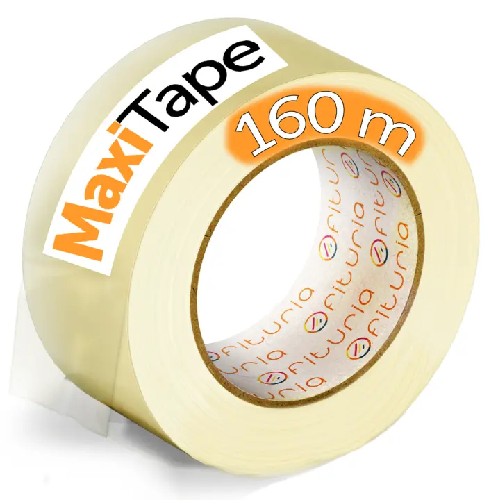 OFITURIA Cinta Adhesiva de Embalar Transparente para Embalaje de Cajas de Cartón de Envíos y Mudanzas. Precinto para Empaquetados Seguros y Resistentes (36mmx160m, Transparente, 1 Rollo) - 1