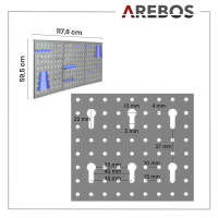 AREBOS Pared Herramientas Pared Perforada Pared Taller Pared Metálica 17 Piezas - details 19