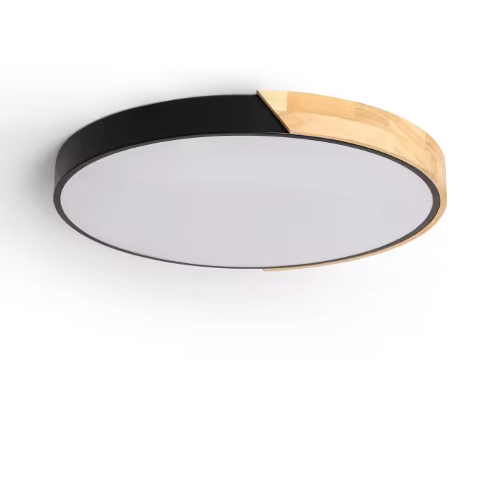 Ledkia Plafón LED Circular Madera Ø500 Mm 36W ILUZZIA - Selección de Temperatura de Color - 1