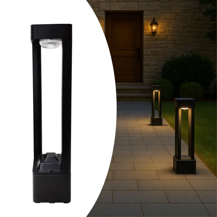 LED ATOMANT Balizas Solares Exterior Jardín 4W, Luces de Jardín Solares, CCT (Selector de Color Blanco Cálido, Neutro y Frío), IP67 Impermeable, Poste de Iluminación LED en Metal Resistente Color Antracita para Caminos, Senderos, Terrazas - 1