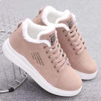 Botas De Nieve Para Mujer Botines De Piel De Velvet Suave Y Cálida Con Suela De Goma Zapatos De Invierno Con Forro De Algodón Talla Mediana (3cm-5cm) - details 4