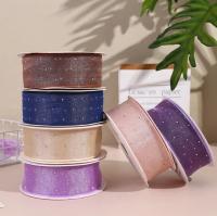 Cinta De Satén De Seda Con Puntos Plateados 20 Yardas 4CM Para Embalaje De Flores Regalos Caja De Regalo Decoración De Boda Navidad Fiesta DIY - details 1