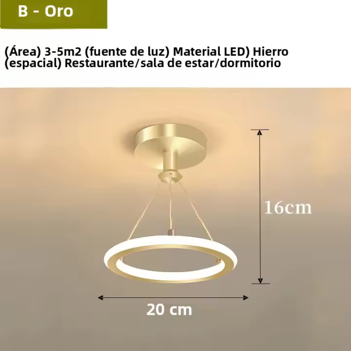Modern Simple Lámpara Colgante LED Nórdica Creativa De Metal Para Sala De Estar Restaurante Dormitorio Decoración De Lujo Pequeña Lámpara De Pasillo - 1