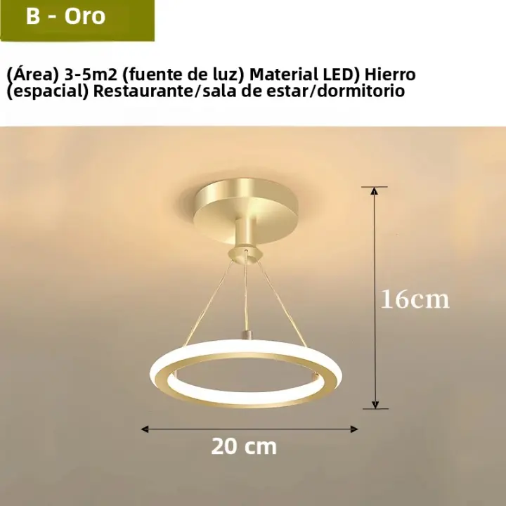 Modern Simple Lámpara Colgante LED Nórdica Creativa De Metal Para Sala De Estar Restaurante Dormitorio Decoración De Lujo Pequeña Lámpara De Pasillo - 1