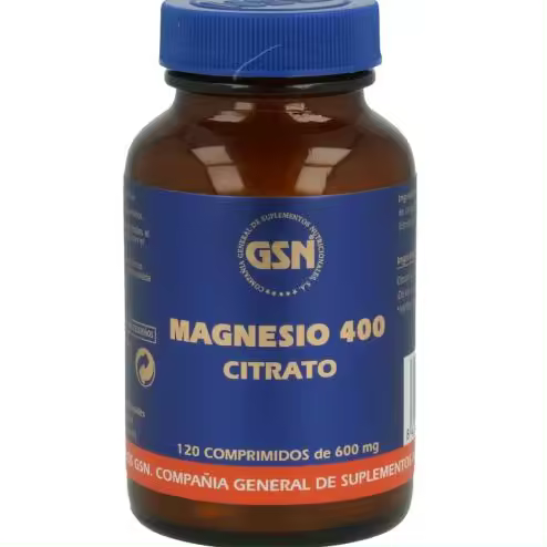GSN Magnesio 400 Citrato 120 Comp 600 Mg para una Saludable Función Muscular - 1