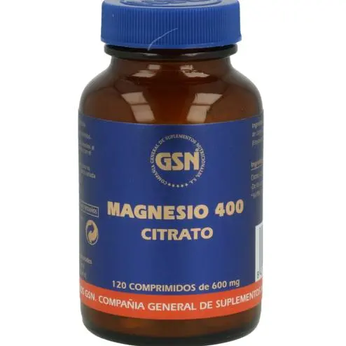 GSN Magnesio 400 Citrato 120 Comp 600 Mg para una Saludable Función Muscular - 1