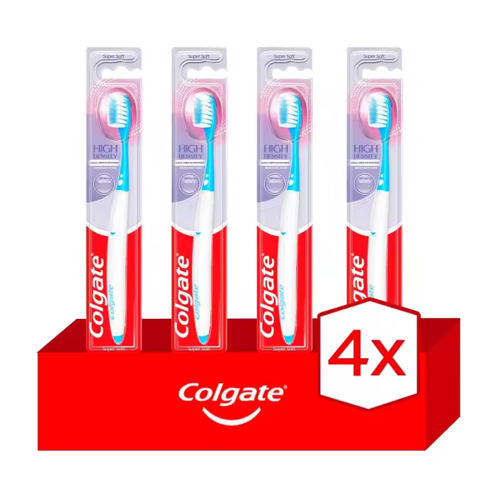 Pack 4 unidades. Cepillo de dientes Colgate High Density limpieza profunda, Extra Suave - 1