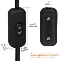 Interruptor De Cuerda Incluido 2/3pcs 6A 250V Botón Negro Para Encender/Apagar Adecuado Para Lámpara De Mesa Luz De Lectura Luz De Cama - details 4