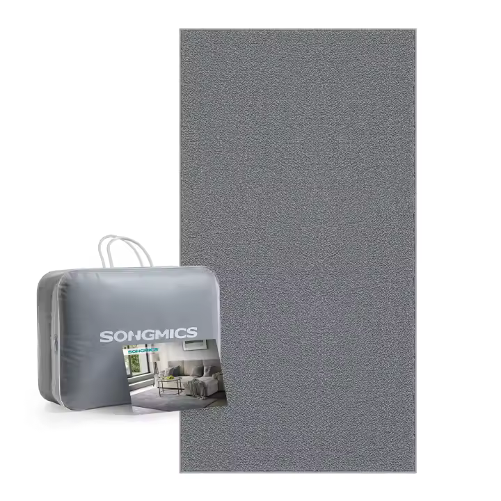 SONGMICS Alfombra, 4 Tamaño, Alfombra Antideslizante, Decoración del Hogar, para Salón, Dormitorio, Cuarto de Niños, Lavable a Máquina, Estilo Moderno, Gris Paloma - 1