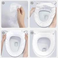 Cubierta De Asiento De Inodoro Desechable Individualmente Empaquetada Para Viajes Y Hoteles Protección Portátil De Papel No Tejido Color Blanco - details 7