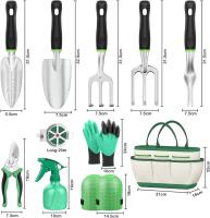 Herramientas de jardinería, juego de 11 herramientas de acero inoxidable, caja de regalo con bolsa de herramientas resistente - details 1