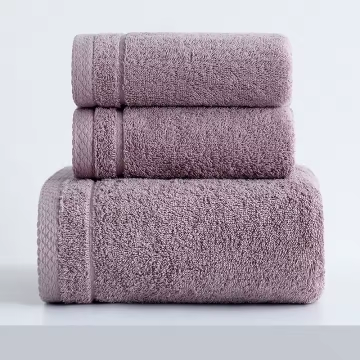 2 toallas y 1 toalla de baño de algodón peinado grueso y absorbente para lavarse la cara, toallas de casa - 1