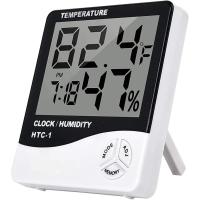 Termómetro Digital De Pared Con Higrómetro Reloj Alarma Calendario 5 Funciones Pantalla Grande Blanco HTC-1 Para Decoración Del Hogar - details 5