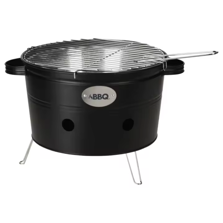 ProGarden Barbacoa de cubo con 2 asas negro mate 34,5 cm - 1
