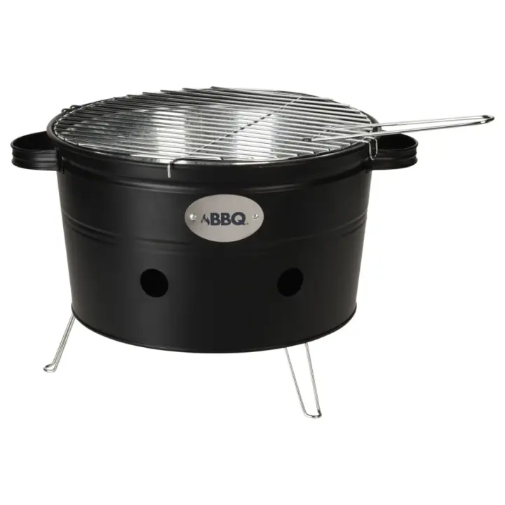 ProGarden Barbacoa de cubo con 2 asas negro mate 34,5 cm - 1