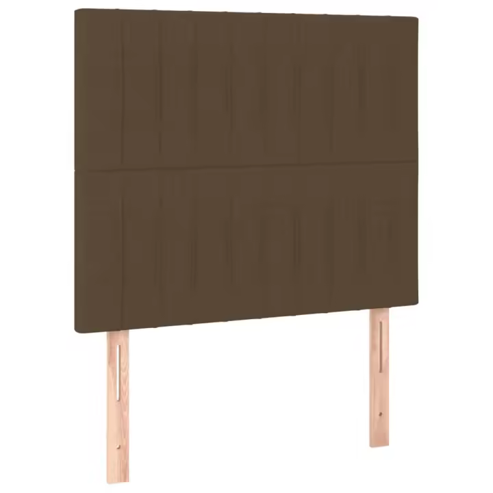 vidaXL Cabecero con luces LED tela marrón oscuro 80x5x118/128 cm - 1