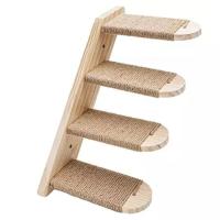 WANEKA Escalera para Gatos en Pared Cuatro Escalones Escalón de Cuerda de Yute Rascador para Gatos Grandes Accesorio para Gato Regalo Arbol Rascador Juguete Gato Rascador Sisal - details 0
