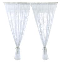 Cortina De Tules Blancas Con Encaje Y Flores Minimalistas Translúcida Para Decoración De Hogar Cortina De Sombra De Ventana Aireada Y Antipolvo Delgada Y Solar - details 0