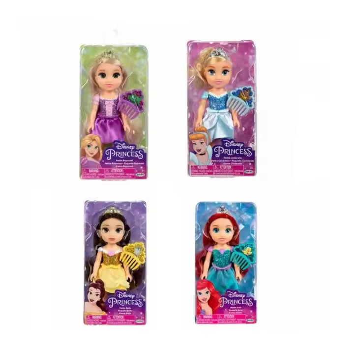 Jakks Muñecas Disney Surtidas 15 Cm con Purpurina y Peine - Brillantes y Coloridas - 1