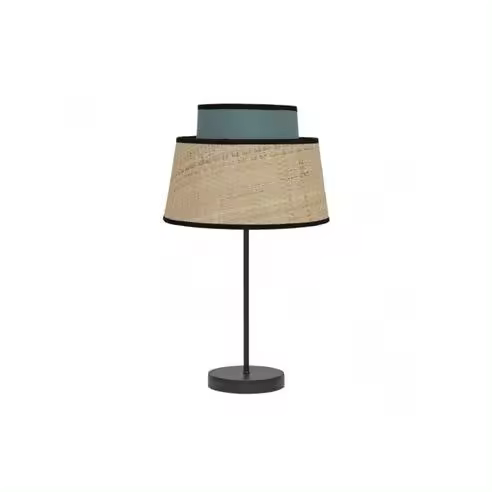 FABRILAMP Lámpara de Mesa Sobremesa Jia Natural/Turquesa 40x20x20 Cm - Diseño Moderno - 1