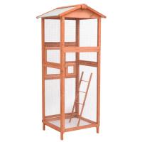 vidaXL Jaula para pájaros madera maciza de abeto 68x62x166 cm - details 2
